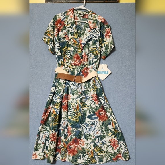 Vintage Jenny floral maxi dress. Belt. Size 18WP - Picture 1 of 8